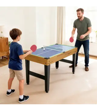 Mesa Multijuegos 13 en 1 con Futbolines para Niños Billar Ping-pong Hockey Ajedrez Damas Backgammon y Accesorios