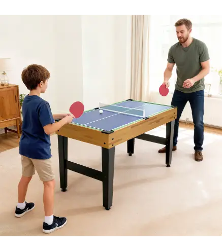 Mesa Multijuegos 13 en 1 con Futbolines para Niños Billar Ping-pong Hockey Ajedrez Damas Backgammon y Accesorios
