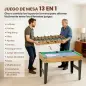 Mesa Multijuegos 13 en 1 con Futbolines para Niños Billar Ping-pong Hockey Ajedrez Damas Backgammon y Accesorios Mesa Multijuegos 13 en 1 con Futbolines para Niños Billar Ping-pong Hockey Ajedrez Damas Backgammon y Accesorios