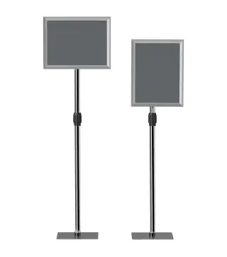 Soporte para Carteles A3 Altura Ajustable Giratorio 360° Marco de Aluminio y Acero Inoxidable Plata