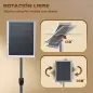 Soporte para Carteles A3 Altura Ajustable Giratorio 360° Marco de Aluminio y Acero Inoxidable Plata