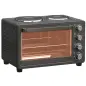 Horno Eléctrico de Sobremesa 28L 2600W con Placas Calentadoras Temperatura Ajustable Temporizador Bandeja Negro Horno Eléctrico de Sobremesa 28L 2600W con Placas Calentadoras Temperatura Ajustable Temporizador Bandeja Negro