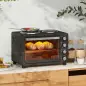 Horno Eléctrico de Sobremesa 28L 2600W con Placas Calentadoras Temperatura Ajustable Temporizador Bandeja Negro Horno Eléctrico de Sobremesa 28L 2600W con Placas Calentadoras Temperatura Ajustable Temporizador Bandeja Negro
