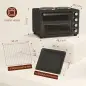 Horno Eléctrico de Sobremesa 28L 2600W con Placas Calentadoras Temperatura Ajustable Temporizador Bandeja Negro Horno Eléctrico de Sobremesa 28L 2600W con Placas Calentadoras Temperatura Ajustable Temporizador Bandeja Negro