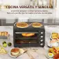 Horno Eléctrico de Sobremesa 28L 2600W con Placas Calentadoras Temperatura Ajustable Temporizador Bandeja Negro Horno Eléctrico de Sobremesa 28L 2600W con Placas Calentadoras Temperatura Ajustable Temporizador Bandeja Negro