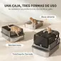 Arenero para Gatos de Acero Inoxidable XXL con Tapa Abatible Laterales Altos Entrada Superior Pala Negro Arenero para Gatos de Acero Inoxidable XXL con Tapa Abatible Laterales Altos Entrada Superior Pala Negro