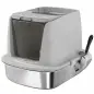 Arenero para Gatos de Acero Inoxidable L con Tapa Abatible Pala Metálica Bolsa Desodorizante Fácil Limpiar Gris Claro Arenero para Gatos de Acero Inoxidable L con Tapa Abatible Pala Metálica Bolsa Desodorizante Fácil Limpiar Gris Claro
