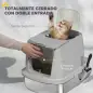 Arenero para Gatos de Acero Inoxidable L con Tapa Abatible Pala Metálica Bolsa Desodorizante Fácil Limpiar Gris Claro Arenero para Gatos de Acero Inoxidable L con Tapa Abatible Pala Metálica Bolsa Desodorizante Fácil Limpiar Gris Claro
