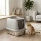 Arenero para Gatos de Acero Inoxidable L con Tapa Abatible Pala Metálica Bolsa Desodorizante Fácil Limpiar Gris Claro Arenero para Gatos de Acero Inoxidable L con Tapa Abatible Pala Metálica Bolsa Desodorizante Fácil Limpiar Gris Claro