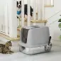 Arenero para Gatos de Acero Inoxidable L con Tapa Abatible Pala Metálica Bolsa Desodorizante Fácil Limpiar Gris Claro Arenero para Gatos de Acero Inoxidable L con Tapa Abatible Pala Metálica Bolsa Desodorizante Fácil Limpiar Gris Claro