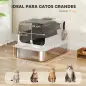 Arenero para Gatos de Acero Inoxidable XXL con Tapa Abatible Laterales Altos Entrada Superior Pala Blanco Arenero para Gatos de Acero Inoxidable XXL con Tapa Abatible Laterales Altos Entrada Superior Pala Blanco