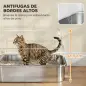 Arenero para Gatos de Acero Inoxidable XXL con Tapa Abatible Laterales Altos Entrada Superior Pala Blanco Arenero para Gatos de Acero Inoxidable XXL con Tapa Abatible Laterales Altos Entrada Superior Pala Blanco