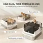Arenero para Gatos de Acero Inoxidable XXL con Tapa Abatible Laterales Altos Entrada Superior Pala Blanco Arenero para Gatos de Acero Inoxidable XXL con Tapa Abatible Laterales Altos Entrada Superior Pala Blanco