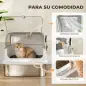 Arenero para Gatos de Acero Inoxidable XXL con Tapa Abatible Laterales Altos Entrada Superior Pala Blanco Arenero para Gatos de Acero Inoxidable XXL con Tapa Abatible Laterales Altos Entrada Superior Pala Blanco