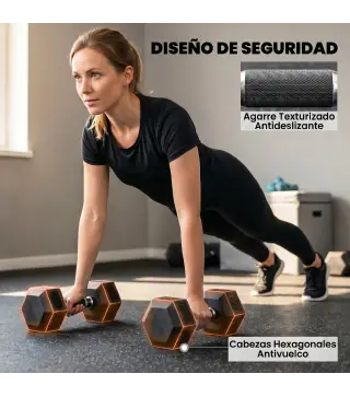 Juego de Mancuernas 2x4kg 2x6kg 2x8kg con Soporte Recubrimiento de Goma y Mango Antideslizante para Casa Gimnasio