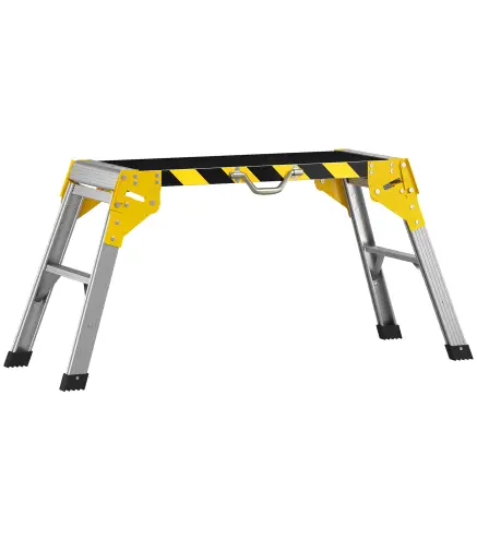 Banco de Trabajo Antideslizante Soporte de Herramientas Plegable de Aluminio con Asa 150 kg 110x32x50 cm Negro