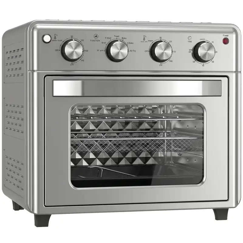Horno Eléctrico de Sobremesa de 30L 1600W Freidora de Aire con 7 Modos de Calor y Temporizador 43x39x39 cm Plata Horno Eléctrico de Sobremesa de 30L 1600W Freidora de Aire con 7 Modos de Calor y Temporizador 43x39x39 cm Plata