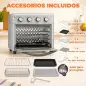 Horno Eléctrico de Sobremesa de 30L 1600W Freidora de Aire con 7 Modos de Calor y Temporizador 43x39x39 cm Plata Horno Eléctrico de Sobremesa de 30L 1600W Freidora de Aire con 7 Modos de Calor y Temporizador 43x39x39 cm Plata