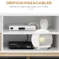 Mueble TV de Salón Mesa para Televisores de hasta 55" con Estantes y 4 Cajones 120x40x44,5 cm Blanco y Roble Mueble TV de Salón Mesa para Televisores de hasta 55" con Estantes y 4 Cajones 120x40x44,5 cm Blanco y Roble