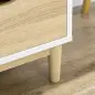Mueble TV de Salón Mesa para Televisores de hasta 55" con Estantes y 4 Cajones 120x40x44,5 cm Blanco y Roble Mueble TV de Salón Mesa para Televisores de hasta 55" con Estantes y 4 Cajones 120x40x44,5 cm Blanco y Roble