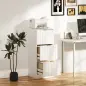 Cajonera de Escritorio con 3 Cajones Frentes Acanalados Mueble Archivador para Tamaño A4 o Carta 40x40x101 cm Blanco Cajonera de Escritorio con 3 Cajones Frentes Acanalados Mueble Archivador para Tamaño A4 o Carta 40x40x101 cm Blanco