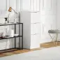 Cajonera de Escritorio con 3 Cajones Frentes Acanalados Mueble Archivador para Tamaño A4 o Carta 40x40x101 cm Blanco Cajonera de Escritorio con 3 Cajones Frentes Acanalados Mueble Archivador para Tamaño A4 o Carta 40x40x101 cm Blanco