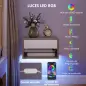 Juego de 2 Mesitas de Noche Flotantes con Luces LED RGB Control de APP Cajón Estante Abierto Natural y Blanco Juego de 2 Mesitas de Noche Flotantes con Luces LED RGB Control de APP Cajón Estante Abierto Natural y Blanco