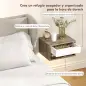 Juego de 2 Mesitas de Noche Flotantes con Luces LED RGB Control de APP Cajón Estante Abierto Natural y Blanco Juego de 2 Mesitas de Noche Flotantes con Luces LED RGB Control de APP Cajón Estante Abierto Natural y Blanco