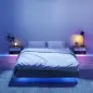 Juego de 2 Mesitas de Noche Flotantes con Luces LED RGB Control de APP Cajón Estante Abierto Natural y Blanco Juego de 2 Mesitas de Noche Flotantes con Luces LED RGB Control de APP Cajón Estante Abierto Natural y Blanco