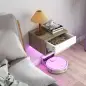Juego de 2 Mesitas de Noche Flotantes con Luces LED RGB Control de APP Cajón Estante Abierto Natural y Blanco Juego de 2 Mesitas de Noche Flotantes con Luces LED RGB Control de APP Cajón Estante Abierto Natural y Blanco