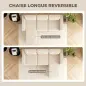 Sofá Chaise Longue Reversible de 3 Plazas Tapizado en Pana Marco de Acero para Espacios Reducidos Crema Sofá Chaise Longue Reversible de 3 Plazas Tapizado en Pana Marco de Acero para Espacios Reducidos Crema
