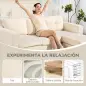 Sofá Chaise Longue Reversible de 3 Plazas Tapizado en Pana Marco de Acero para Espacios Reducidos Crema Sofá Chaise Longue Reversible de 3 Plazas Tapizado en Pana Marco de Acero para Espacios Reducidos Crema