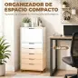 Cajonera de Oficina con 5 Cajones Ruedas y Armario con Cierre Suave Soporte para Impresora Blanco Cajonera de Oficina con 5 Cajones Ruedas y Armario con Cierre Suave Soporte para Impresora Blanco