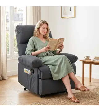 Sillón de Masaje Sillón Relax Reclinable con 8 Puntos de Masaje Función de Calefacción 85x93x103 cm Gris