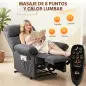 Sillón de Masaje Sillón Relax Reclinable con 8 Puntos de Masaje Función de Calefacción 85x93x103 cm Gris Sillón de Masaje Sillón Relax Reclinable con 8 Puntos de Masaje Función de Calefacción 85x93x103 cm Gris