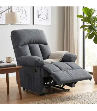 Sillón de Masaje Sillón Relax Reclinable con 8 Puntos de Masaje Función de Calefacción 85x93x103 cm Gris