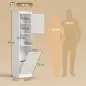 Armario Alto de Baño con Cesto Ropa Sucia con Compartimentos Abiertos y Estantes Ajustables 40x30x170 cm Blanco Armario Alto de Baño con Cesto Ropa Sucia con Compartimentos Abiertos y Estantes Ajustables 40x30x170 cm Blanco