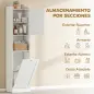 Armario Alto de Baño con Cesto Ropa Sucia con Compartimentos Abiertos y Estantes Ajustables 40x30x170 cm Blanco Armario Alto de Baño con Cesto Ropa Sucia con Compartimentos Abiertos y Estantes Ajustables 40x30x170 cm Blanco