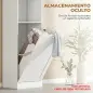 Armario Alto de Baño con Cesto Ropa Sucia con Compartimentos Abiertos y Estantes Ajustables 40x30x170 cm Blanco Armario Alto de Baño con Cesto Ropa Sucia con Compartimentos Abiertos y Estantes Ajustables 40x30x170 cm Blanco