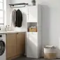 Armario Alto de Baño con Cesto Ropa Sucia con Compartimentos Abiertos y Estantes Ajustables 40x30x170 cm Blanco Armario Alto de Baño con Cesto Ropa Sucia con Compartimentos Abiertos y Estantes Ajustables 40x30x170 cm Blanco