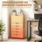 Cajonera de Oficina con 5 Cajones Ruedas y Armario con Cierre Suave Soporte para Impresora Natural Cajonera de Oficina con 5 Cajones Ruedas y Armario con Cierre Suave Soporte para Impresora Natural