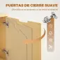 Cajonera de Oficina con 5 Cajones Ruedas y Armario con Cierre Suave Soporte para Impresora Natural Cajonera de Oficina con 5 Cajones Ruedas y Armario con Cierre Suave Soporte para Impresora Natural