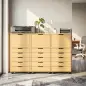 Cajonera de Oficina con 5 Cajones Ruedas y Armario con Cierre Suave Soporte para Impresora Natural Cajonera de Oficina con 5 Cajones Ruedas y Armario con Cierre Suave Soporte para Impresora Natural