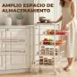 Carrito Auxiliar con Ruedas 4 Cestas Extraíbles Carga 15 kg Marco Metálico para Comedor Baño 40x24x82 cm Blanco Carrito Auxiliar con Ruedas 4 Cestas Extraíbles Carga 15 kg Marco Metálico para Comedor Baño 40x24x82 cm Blanco