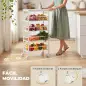 Carrito Auxiliar con Ruedas 4 Cestas Extraíbles Carga 15 kg Marco Metálico para Comedor Baño 40x24x82 cm Blanco Carrito Auxiliar con Ruedas 4 Cestas Extraíbles Carga 15 kg Marco Metálico para Comedor Baño 40x24x82 cm Blanco