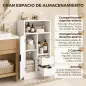 Armario de Baño con 2 Cajones Compartimento Abierto y Estantes Ajustables para Espacio Pequeño 50x25x100 cm Blanco Armario de Baño con 2 Cajones Compartimento Abierto y Estantes Ajustables para Espacio Pequeño 50x25x100 cm Blanco