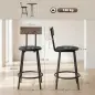 Set de 2 Taburetes de Bar con Respaldo y Reposapiés Tapizados en PU 41x47x92 cm Negro Set de 2 Taburetes de Bar con Respaldo y Reposapiés Tapizados en PU 41x47x92 cm Negro