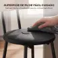 Set de 2 Taburetes de Bar con Respaldo y Reposapiés Tapizados en PU 41x47x92 cm Negro Set de 2 Taburetes de Bar con Respaldo y Reposapiés Tapizados en PU 41x47x92 cm Negro