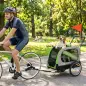 Remolque de Bicicleta para Perros 2 en 1 Carrito para Mascotas Plegable con Cinturón de Seguridad Reflectores Verde Remolque de Bicicleta para Perros 2 en 1 Carrito para Mascotas Plegable con Cinturón de Seguridad Reflectores Verde