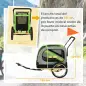 Remolque de Bicicleta para Perros 2 en 1 Carrito para Mascotas Plegable con Cinturón de Seguridad Reflectores Verde Remolque de Bicicleta para Perros 2 en 1 Carrito para Mascotas Plegable con Cinturón de Seguridad Reflectores Verde